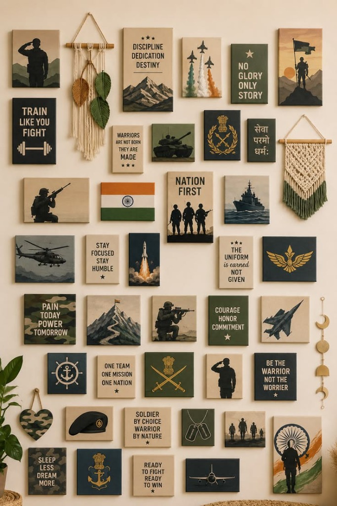 Defence Motivation Wall — "Nation First", "Courage Honor Commitment"